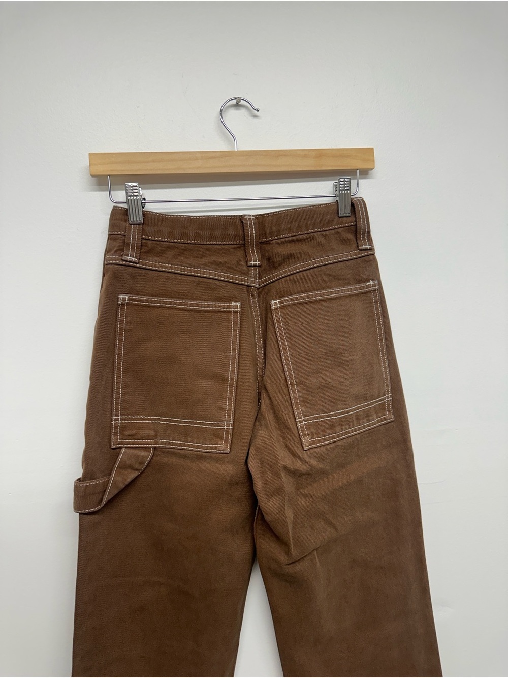 Brandy Melville John Galt Brown Carpenter Pants - Size S - Adjustable Waist - Picture 10 of 11